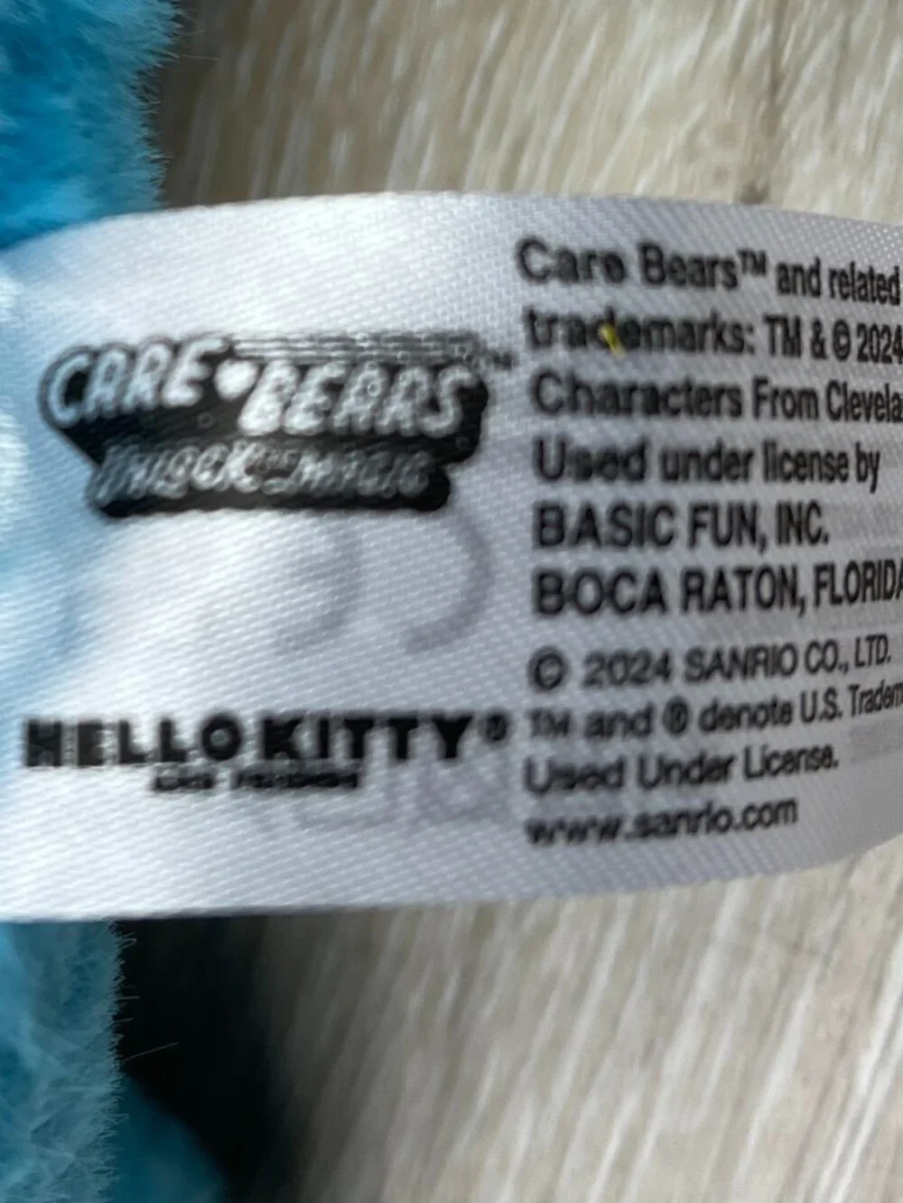 RARE BLUE HELLO KITTY AS GRUMPY CARE BEAR PLUSH
